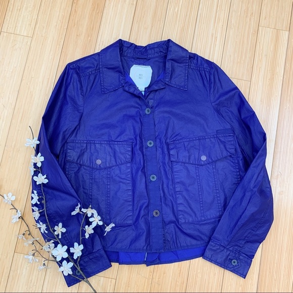 Anthropologie Hei Hei Wax Coated Purple Jacket, S. - Picture 3 of 6